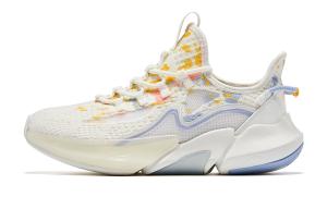 Износостойкие легкие повседневные низкие кроссовки для женщин с эффектом увеличения роста цвета слоновой кости и теплого розового QIAODAN