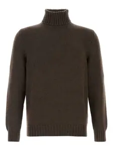 Кашемировый свитер с воротником-гольф Fedeli, коричневый