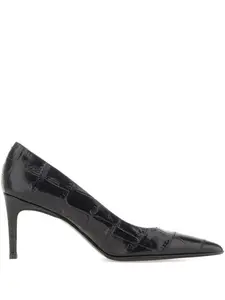 Туфли-лодочки Grace с эффектом кожи крокодила, каблук 80 мм Sergio Levantesi, черный