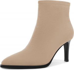 Jaffamiraco Женские Ботильоны на Низком Каблуке Женские Замшевые Ботильоны с Заостренным Носком для Вечернего Наряда Сексуальные Осень Зима