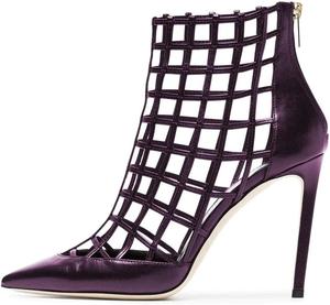 Женские ботильоны FSJ с вырезами и ремешками, заостренный носок, высокий каблук-стилет, туфли для вечеринки, размеры США 4-15, Purple