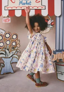 Платье-Футляр cath kidston из многослойного трикотажа стандартного кроя Next, Cream Blue