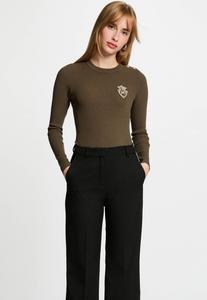 Джемпер Morgan RIBBED ROUND NECK, Vert Kaki/Brown