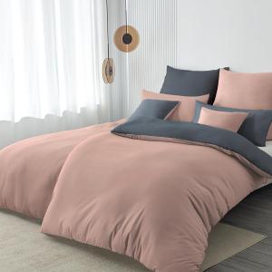 Комплект постельного белья Nesture, 4 предмета, 135х200/80x80 см, розовый/антрацит