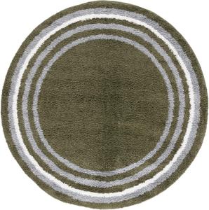 Ковер SAFAVIEH, 201 x 201 см,  Border & Stripe Shag Collection, круглый, Green, современный дизайн, плюшевый толщиной, идеален для помещений с высокой проходимостью в гостиной, спальне, столовой (BSP251Y-7R)