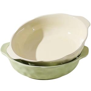 Тарелка Kawasimaya W-588-01, 2 шт. 21,5 см, кремово-желтый/мятно-зеленый