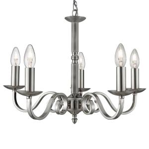 Подвесной светильник searchlight Richmond II, сталь - 5-пламенная