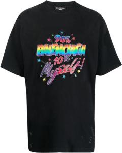 Футболка Balenciaga Large Fit T-Shirt 'Washed Black', черный