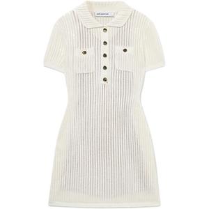 Self-portrait Женское платье с коротким рукавом Self Portrait чисто-белое