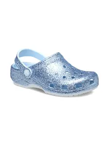 Клоги Classic с блестками Crocs Kids, синий