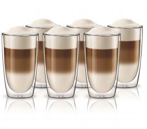 Набор стаканов Aqualogis 350мл 6 предметов - термостаканы для кофе, чая, холодных или горячих напитков - стаканы для кофе - термостаканы для латте - набор кофейных стаканов