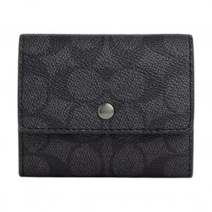 COACH Кошелек Signature Coated Canvas Regular мужской charcoal & black