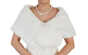 Женское болеро из искусственного меха цвета слоновой кости, один размер Cinda, белый