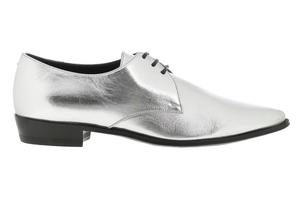 Кожаные полуботинки CELINE Laced, серебряный/черный