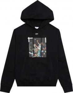 Худи Off-White Pascal Print Slim Hoodie 'Black/White', черный