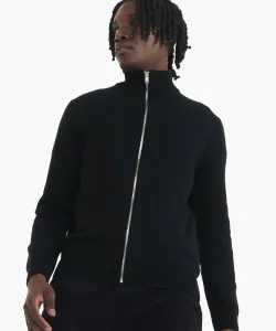 Шерстяной вязаный свитер с застежкой-молнией / Вязаный свитер унисекс для водителя