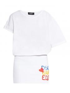 Платье-футболка из хлопка DSQUARED2, белый