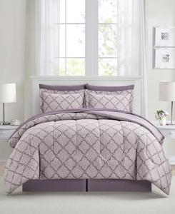 Двусторонний комплект постельного белья Belvedere из 8 предметов Macy's, Plum