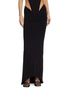 Трикотажная юбка макси с низкой посадкой LaQuan Smith, черный