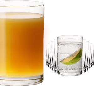 Стаканы для питья Straight 100 мл (макс. 150 мл), набор из 12 стеклянных стаканов для сока и воды, маленькие, можно мыть в посудомоечной машине PLATINUX