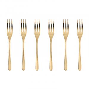 Вкус: набор вилок для торта из нержавеющей стали и золота с PVD-покрытием, 6 шт Sambonet, золото