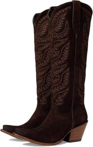 Женские ковбойские сапоги Ariat Laramie замшевые с вышивкой, шоколадный