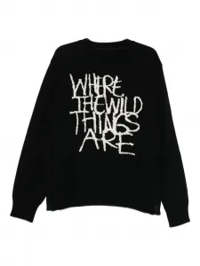 Свитер с текстовым принтом Sacai, черный