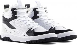 Мужские высокие кроссовки Armani Exchange Duck, белый/черный