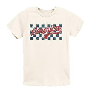 Футболка с коротким рукавом в клетку america retro The Juniper Shop, Cream
