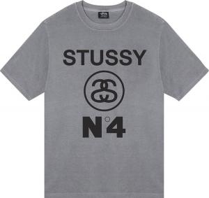 Футболка Stussy No.4 Pigment Dyed Tee 'Grey', серый