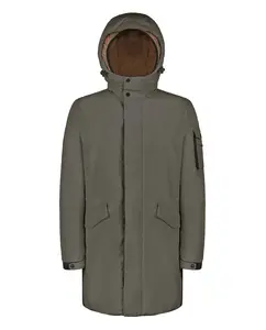 Мужская длинная парка с утеплителем из переработанных материалов Geox, светло-коричневый