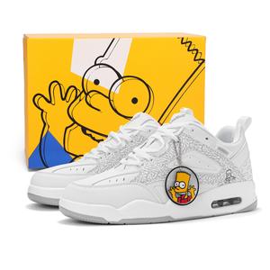 The Simpsons Унисекс скейтбордские кроссовки бело-серые с амортизацией, поддержкой, увеличением роста, балансом, износостойкостью и легкостью, цвет White Gray