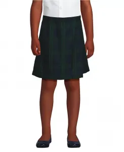 Школьная форма для девочек в клетку, юбка-шорты длиной до колена Lands' End, синий