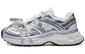 Kappa Низкие кроссовки Back to Back с противоскользящей подошвой, износостойкие, женские, серебристо-белые