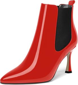 Женские ботильоны MOVINSTEPS с острой ноской, лакированные, на шнуровке, блестящие вечерние с высокой шпилькой 3,3 дюйма