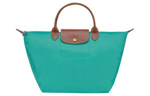 Сумка Le Pliage из коровьей кожи с отделкой в виде пельменя Средняя Женская Голубая LONGCHAMP