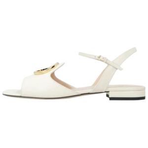 Женские белые сандалии на одной брючной лямке GUCCI