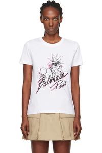 Balmain Футболка с принтом белых фруктов