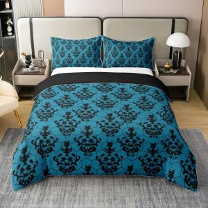 Erosebridal Современный комплект постельного белья с геометрическим гексагональным узором в светло-голубом цвете, ультрамягкий материал, богемный европейский стиль, Light Blue