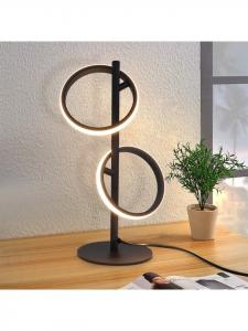 ZMH Настольная светодиодная лампа черного цвета с двумя кольцами, теплый белый свет 3000K, 13 Вт, поворотный ночник