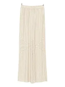 Брюки с геометрическим узором в тонкую полоску JOSEPH, нейтральный