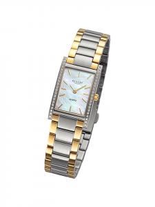 Аналоговые наручные часы Regent, металлический браслет, серебро/золото, малый размер (примерно 20 x 32,5 мм)