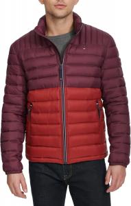Мужская стеганая куртка Tommy Hilfiger с вышитым логотипом, Wine Combo