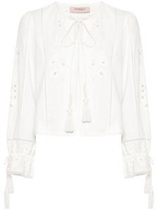 TWINSET блузка с вышивкой, нейтральный цвет