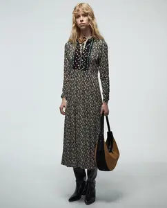 Платье из вискозы с нагрудником Sfera, красный