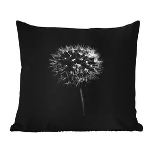 Подушка для улицы - Одуванчик - Черный - Цветочный - Ботанический - 40 x 40 см - Водонепроницаемая - Подушка для отдыха - Подголовник - Внутренняя часть - Обивка с изображением MuchoWow
