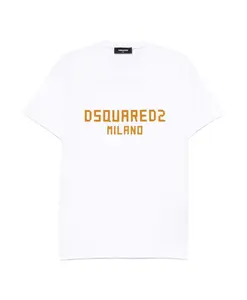 Белая футболка с круглым вырезом Dsquared2, белый