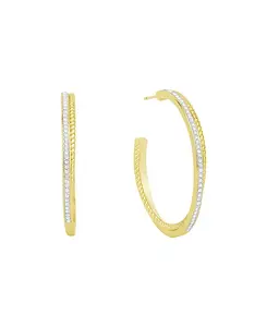 Серьги-Кольца с кристаллами витой веревки And Now This, gold