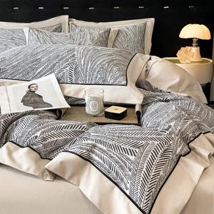 FUANNA Комплект постельного белья 1,5 м, 4 предмета: пододеяльник 200x230 см, простыня на резинке, 2 наволочки, William, 100% хлопок, утепленный, фланелевый