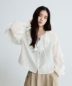 блузка с оборками и острым носком